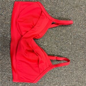ATHLETA RADIANT RED TWIST UP TWISTER BIKINI TOP SWIM